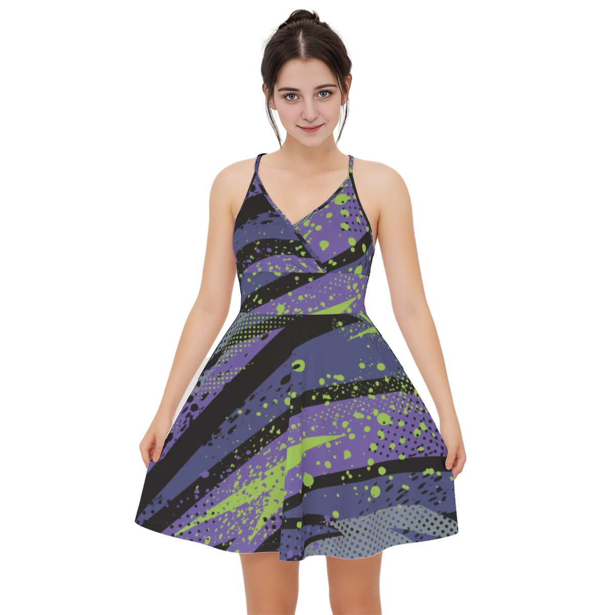 All-Over Print Women‘s Cross Cami Dress