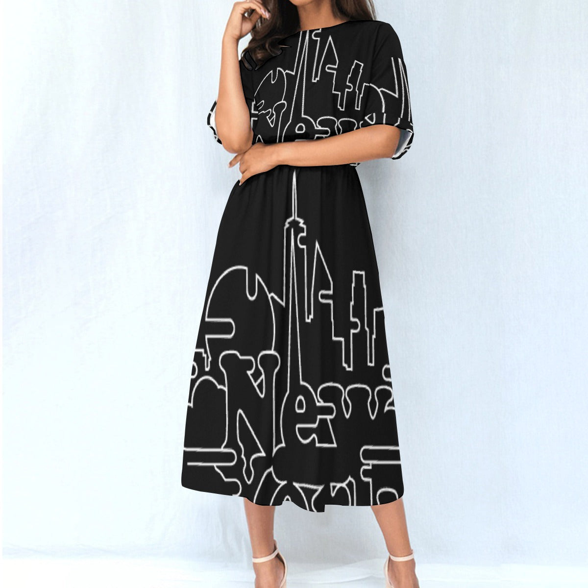 All-Over Print Women's Elastic Waist Dress