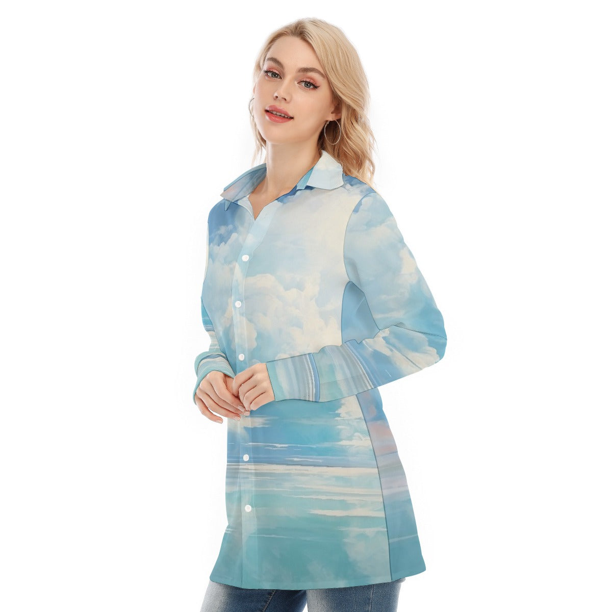 All-Over Print Women's Long Shirt