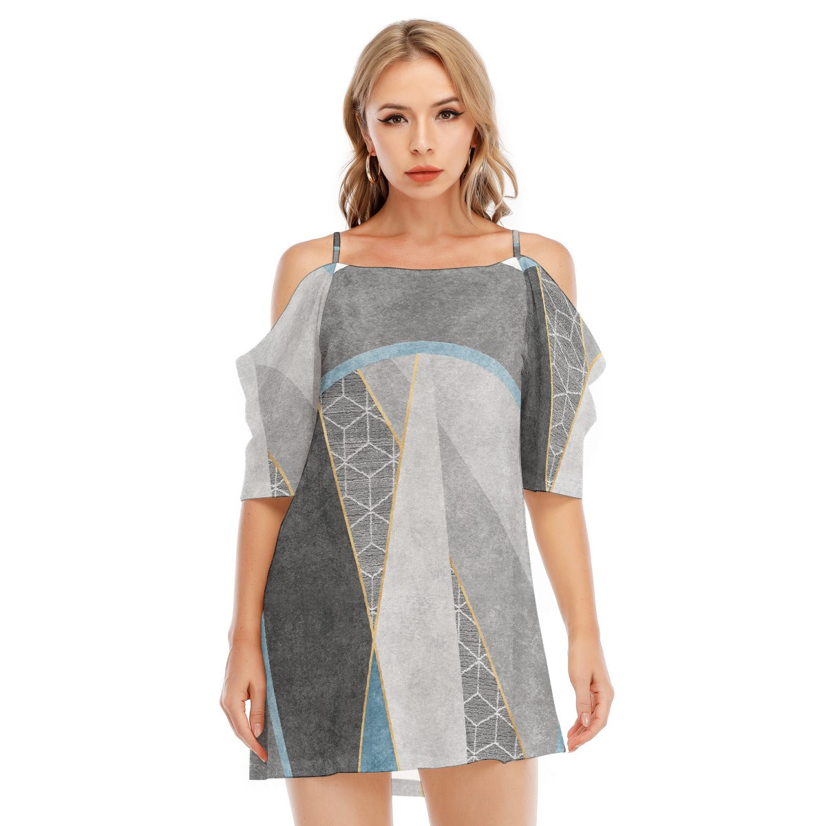 All-Over Print Women's Off-shoulder Cami Dress