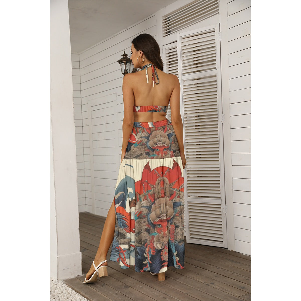 All-Over Print Women's Tie Back Wrap Dress