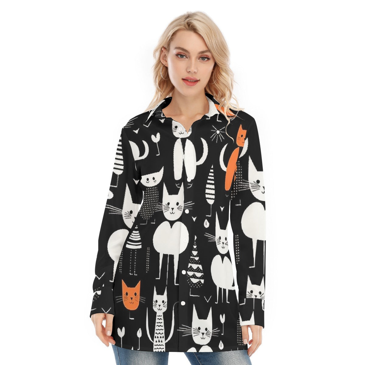 All-Over Print Women's Long Shirt