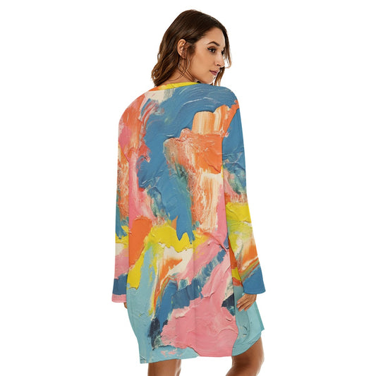 All-Over Print  Women's Loose Crew Neck Dress