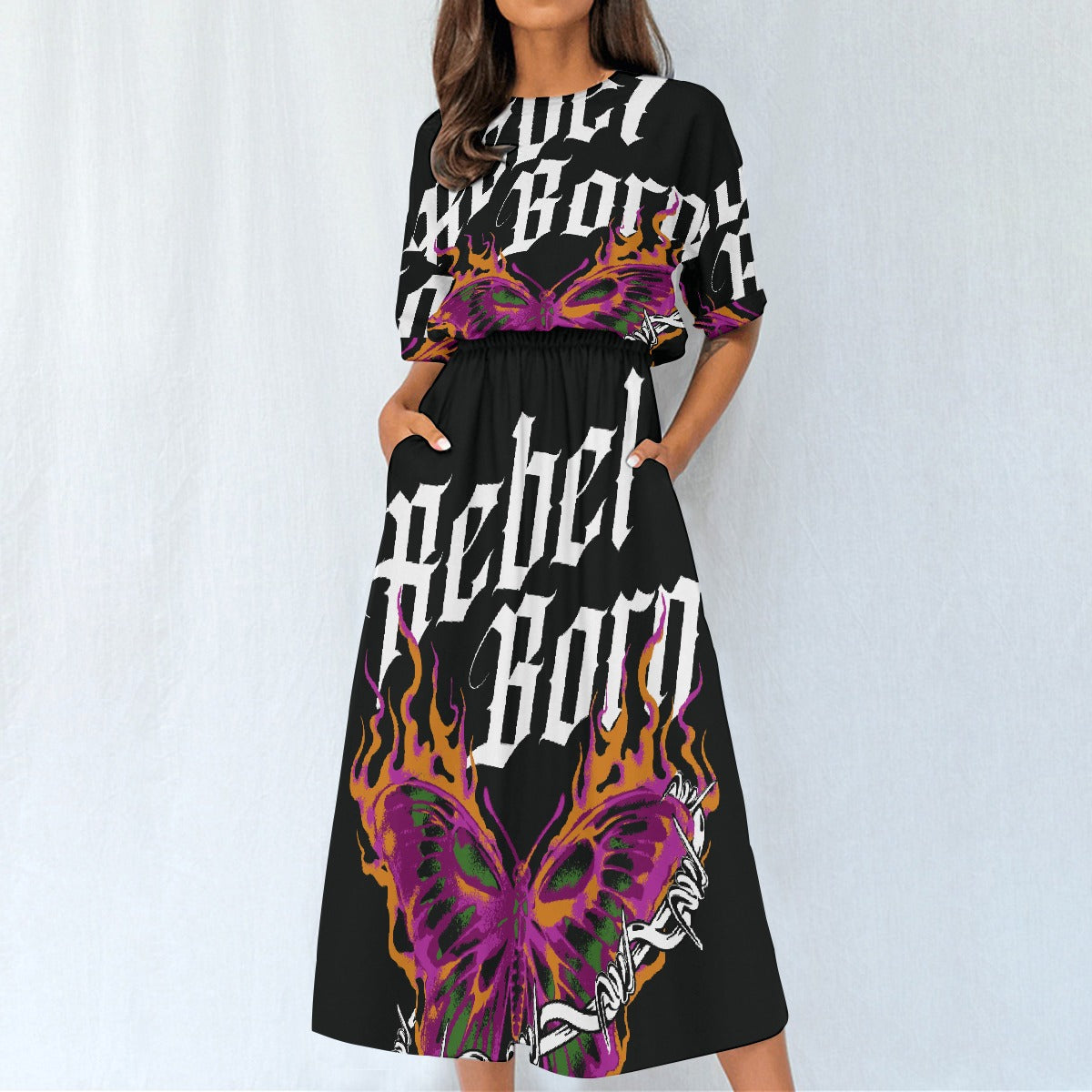 All-Over Print Women's Elastic Waist Dress