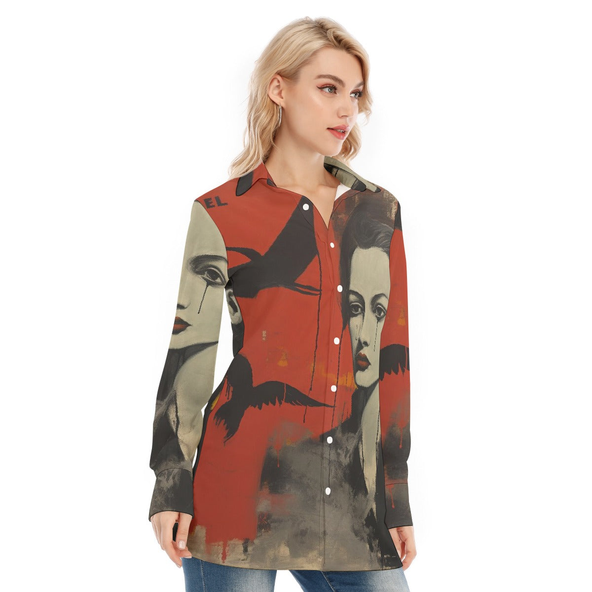 All-Over Print Women's Long Shirt