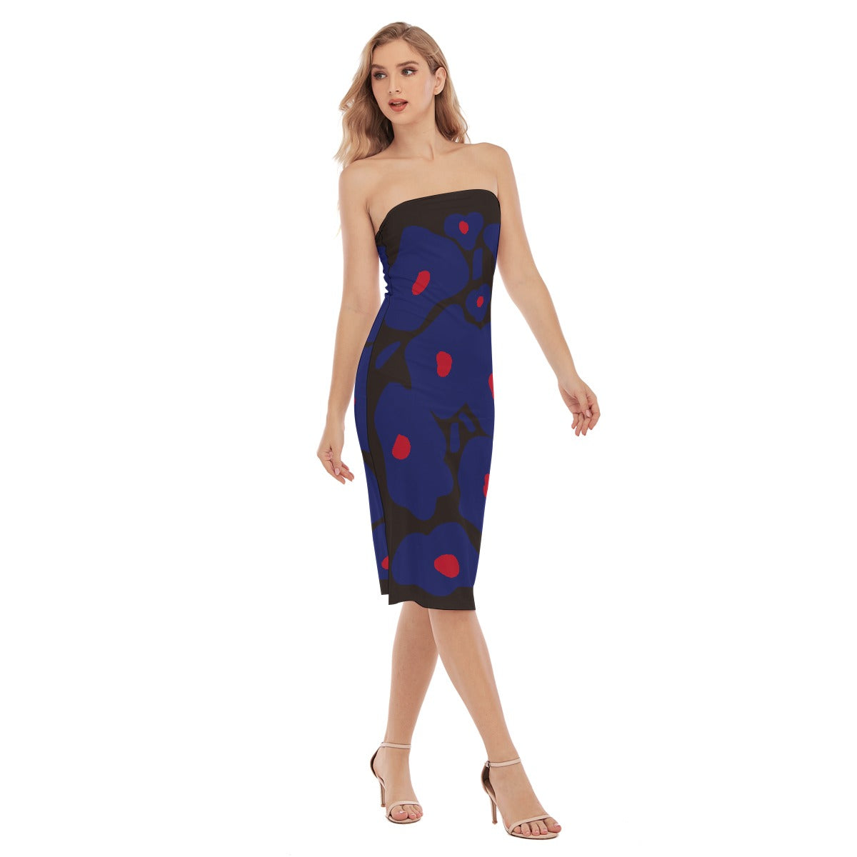 All-Over Print Women's Side Split Tube Top Dress