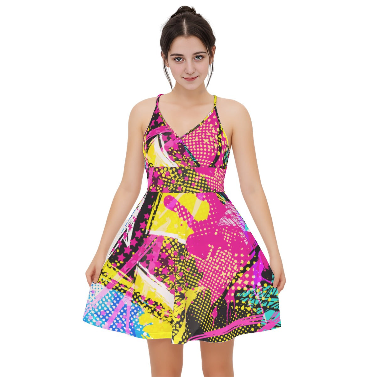 All-Over Print Women‘s Cross Cami Dress