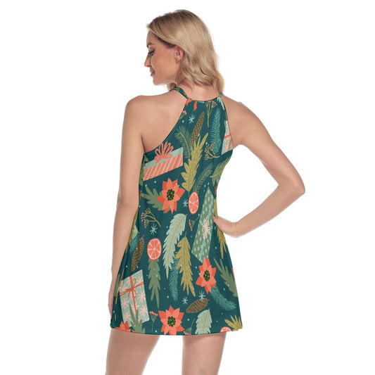 All-Over Print Women's Round Neck Above Knee Dress