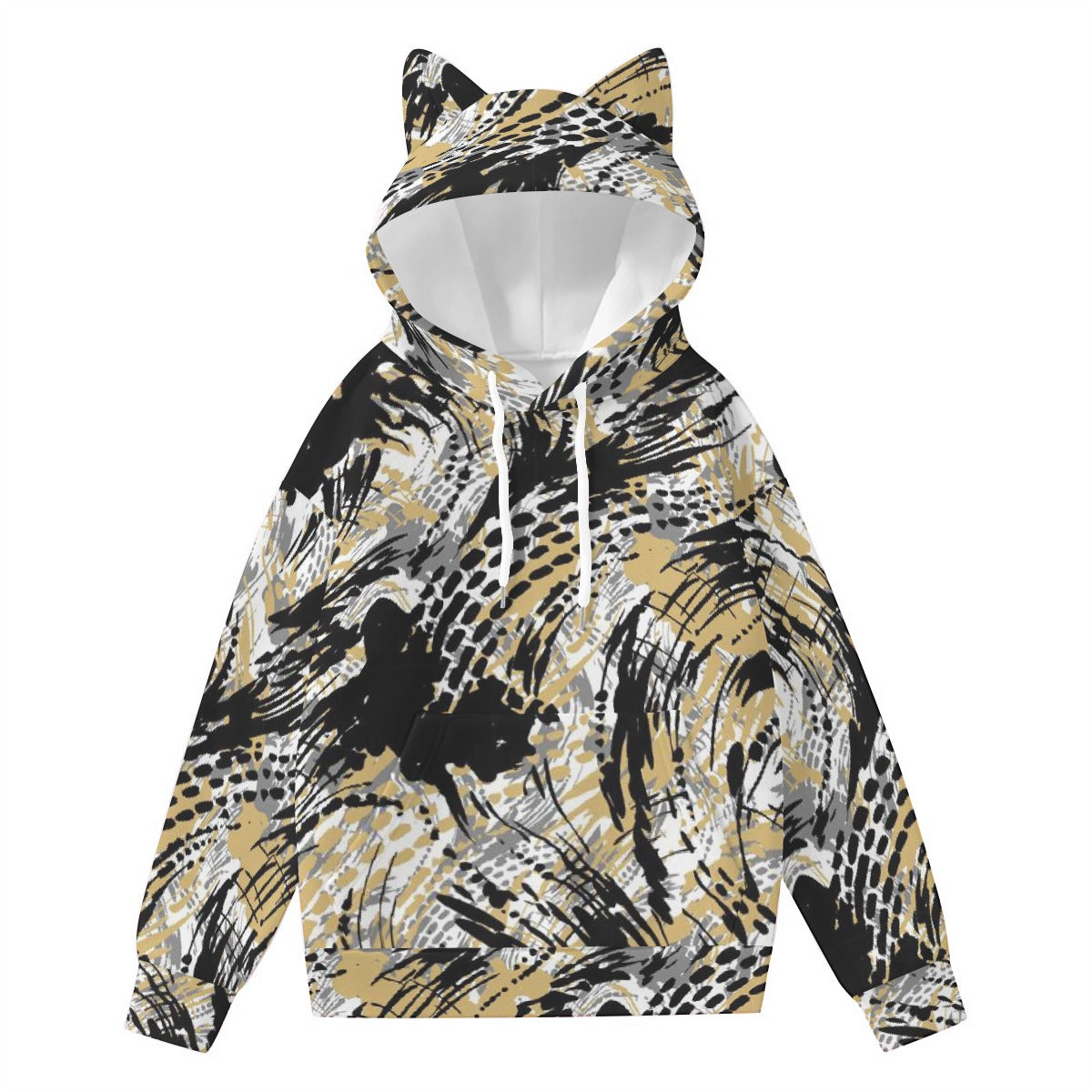 All-Over Print Women’s Hoodie With Decorative Ears