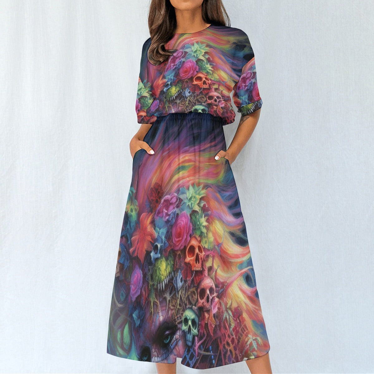 All-Over Print Women's Elastic Waist Dress