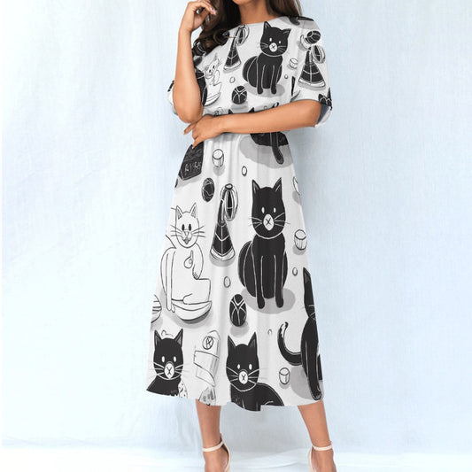 All-Over Print Women's Elastic Waist Dress