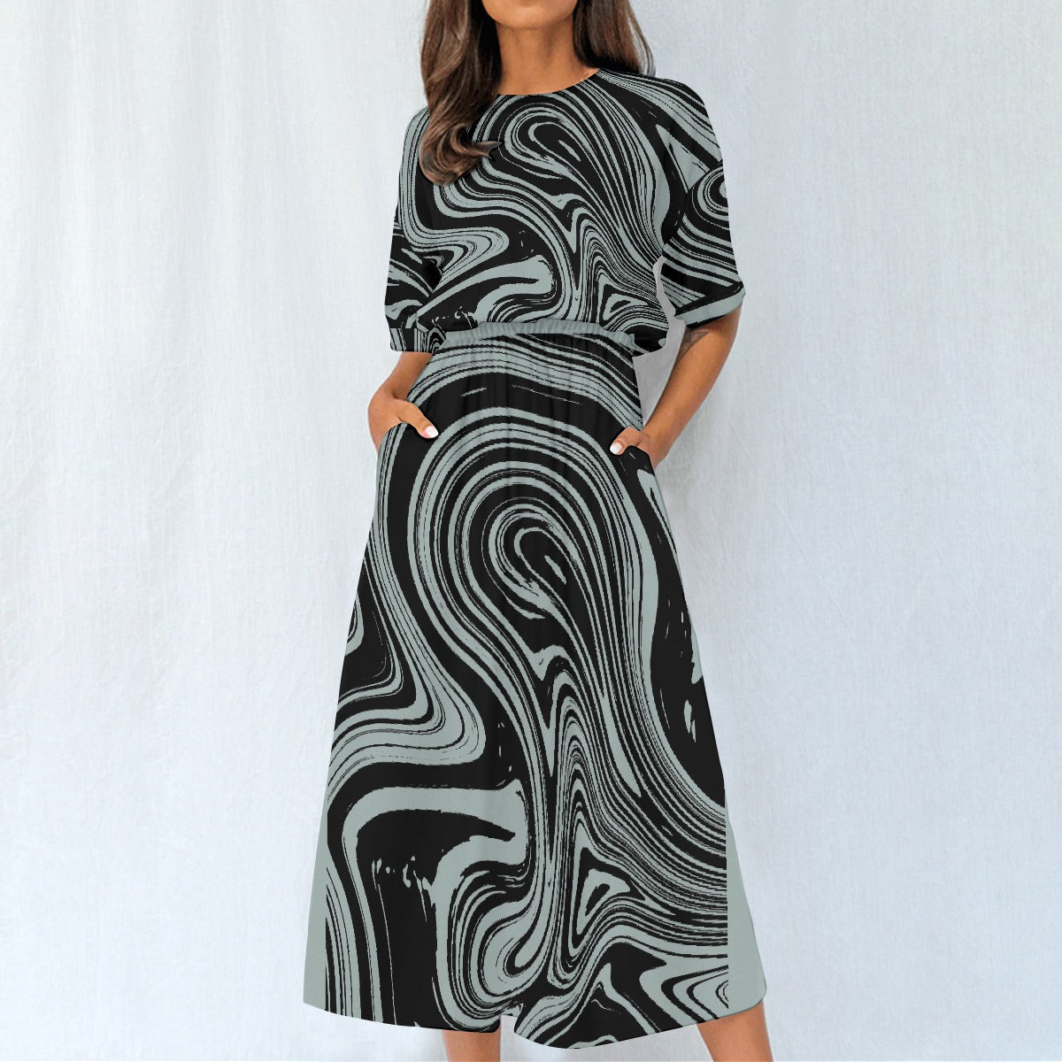 All-Over Print Women's Elastic Waist Dress