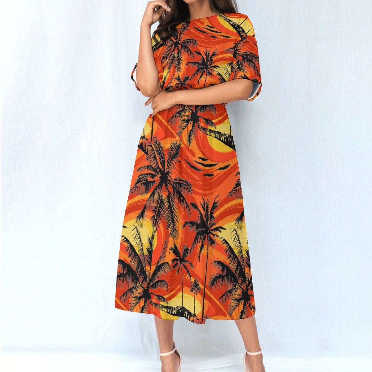 All-Over Print Women's Elastic Waist Dress