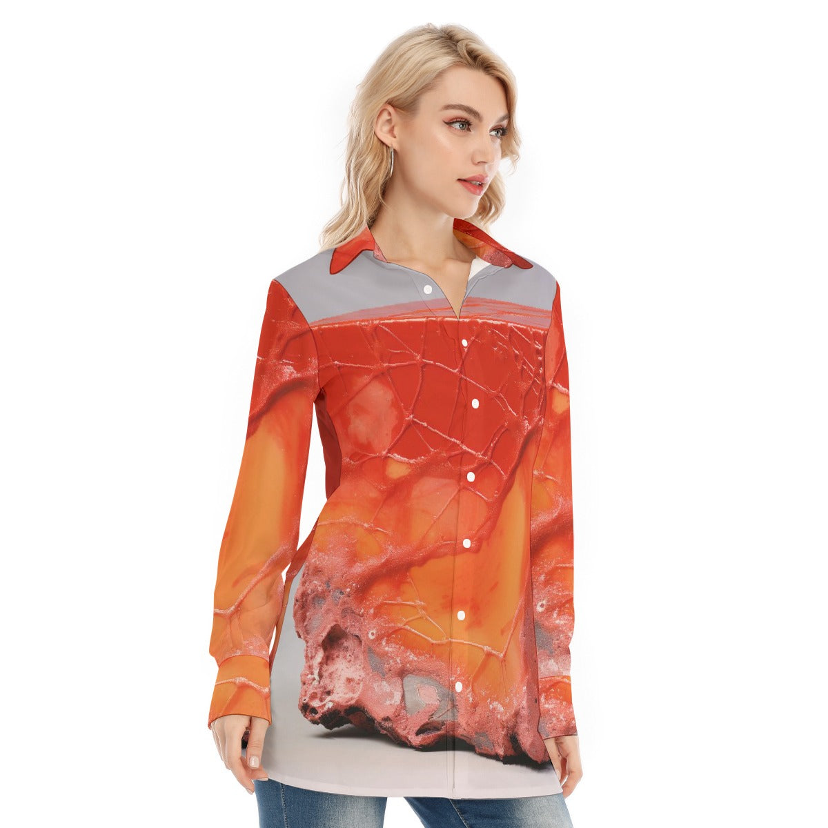 All-Over Print Women's Long Shirt