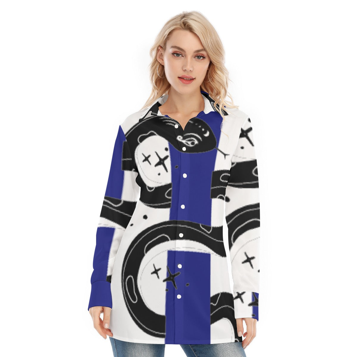 All-Over Print Women's Long Shirt