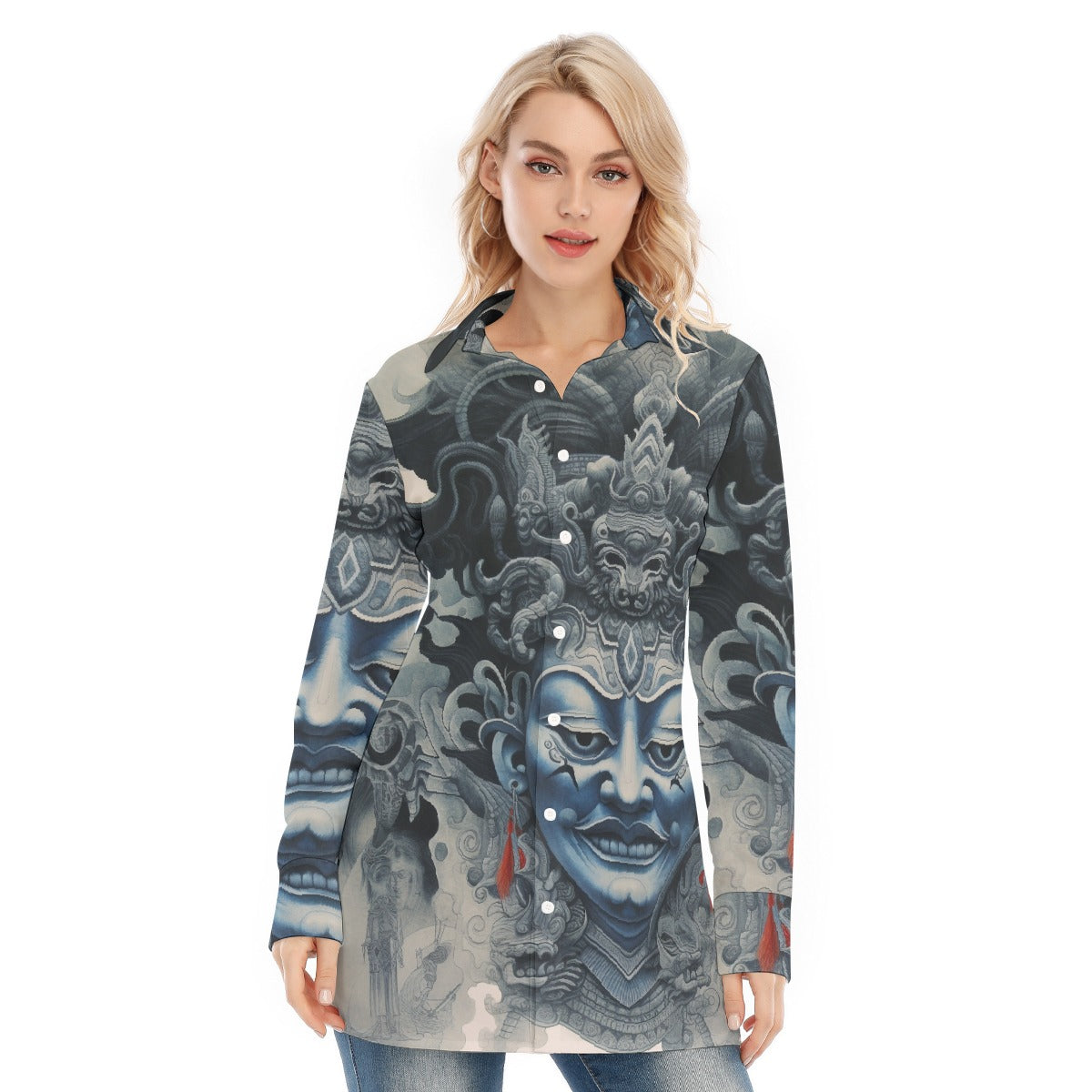 All-Over Print Women's Long Shirt