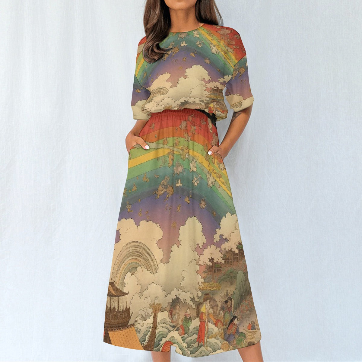 All-Over Print Women's Elastic Waist Dress