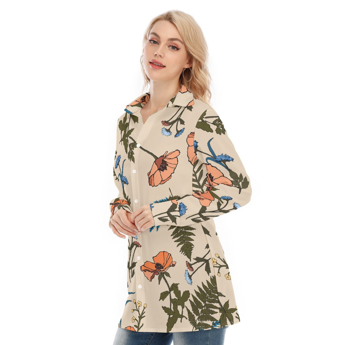 All-Over Print Women's Long Shirt