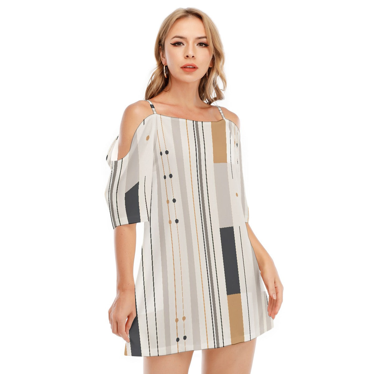 All-Over Print Women's Off-shoulder Cami Dress