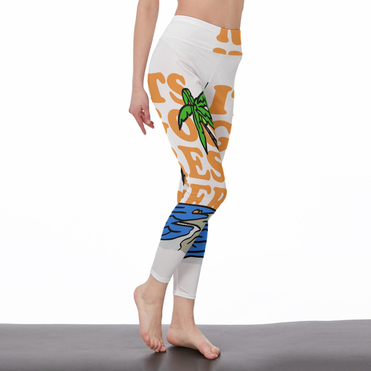 All-Over Print Women's High Waist Leggings | Side Stitch Closure