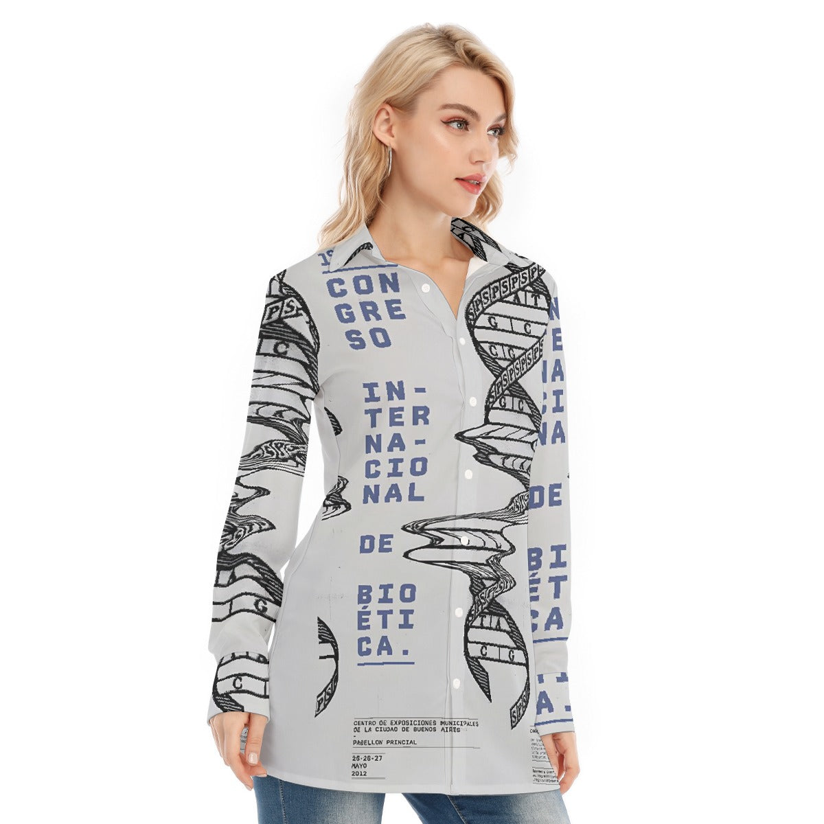 All-Over Print Women's Long Shirt