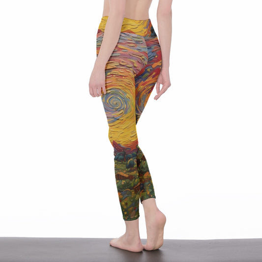 All-Over Print Women's High Waist Leggings | Side Stitch Closure