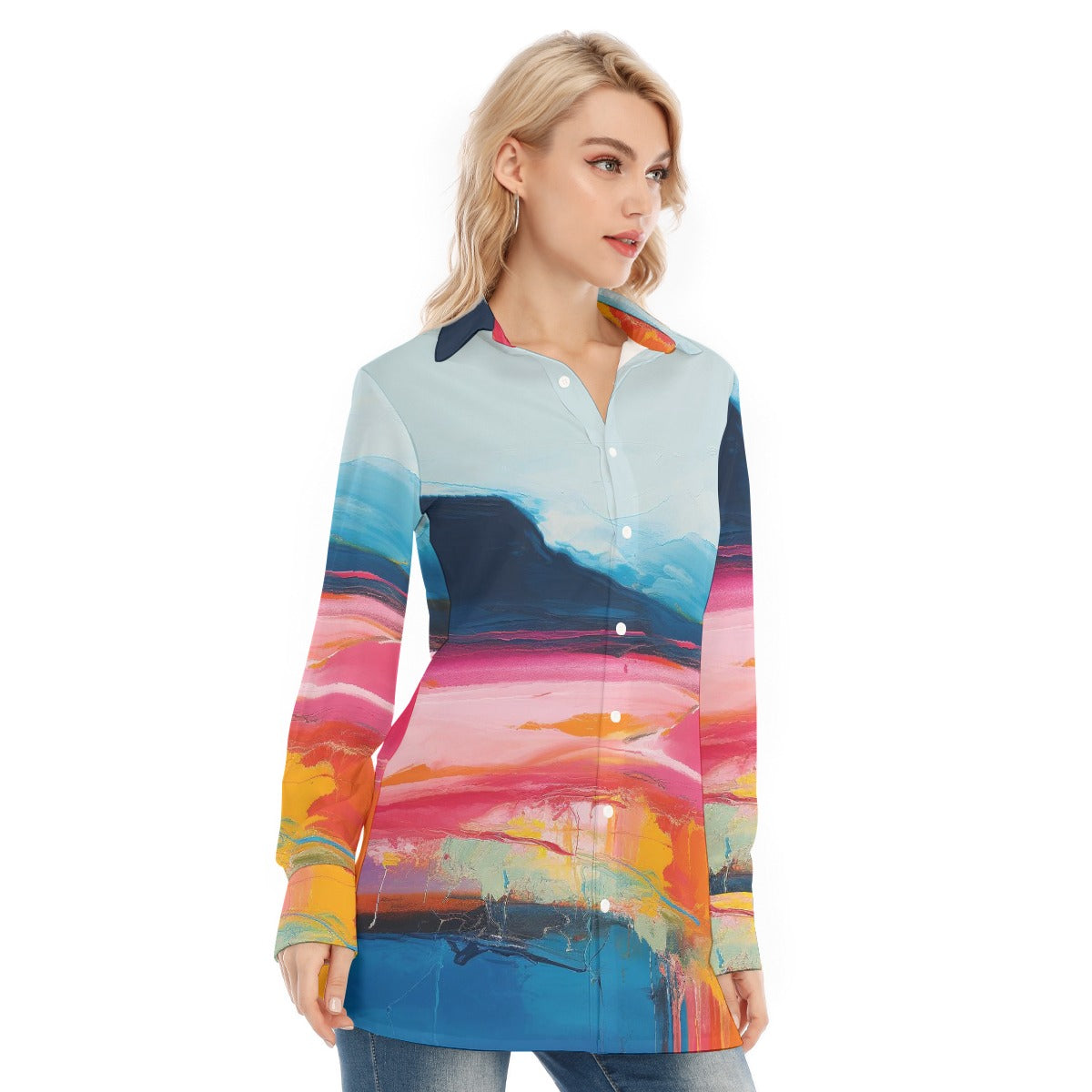 All-Over Print Women's Long Shirt