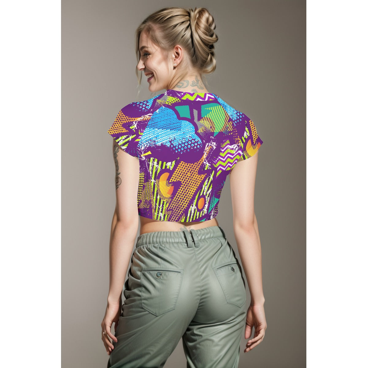 All-Over Print Women's Raglan Cropped T-shirt