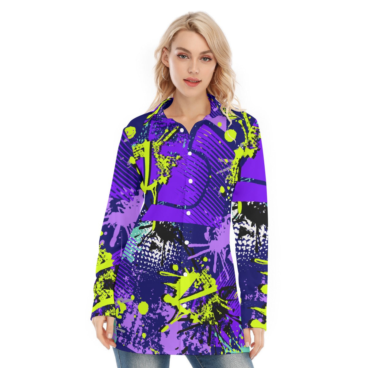 All-Over Print Women's Long Shirt