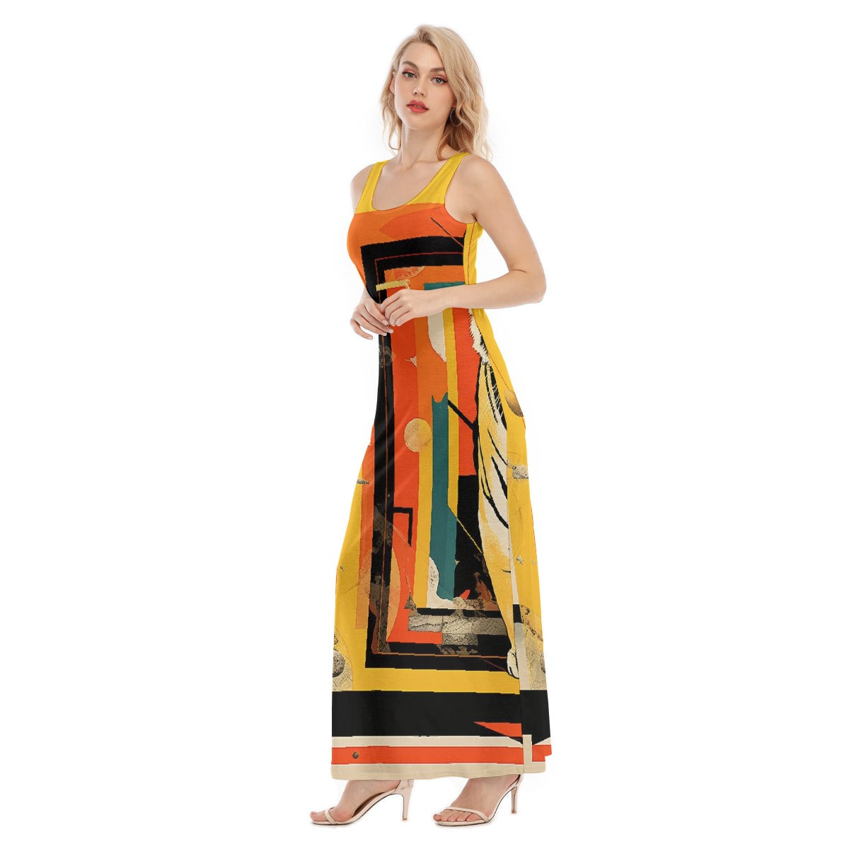 All-Over Print Women's Vest Dress | Length To Ankle