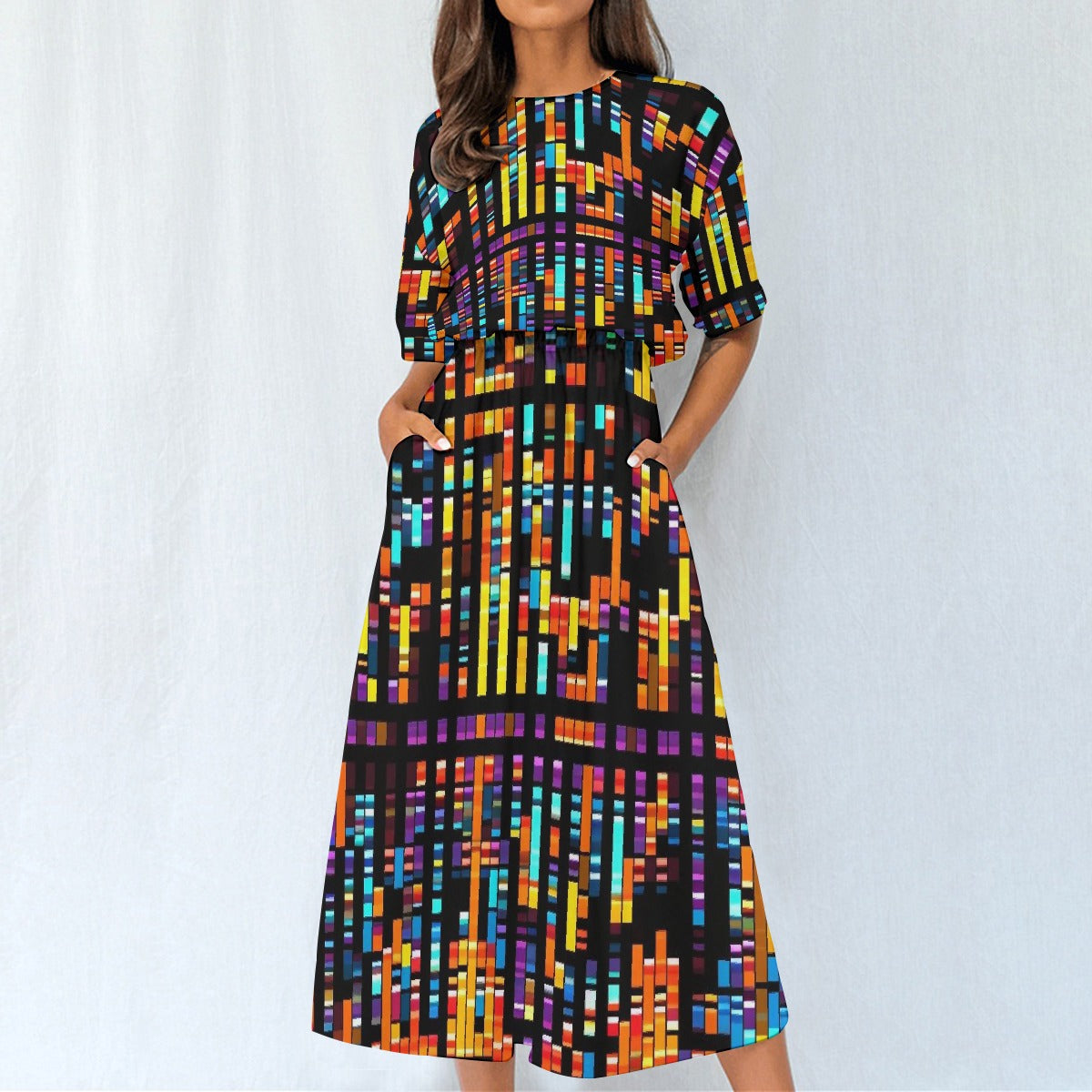 All-Over Print Women's Elastic Waist Dress