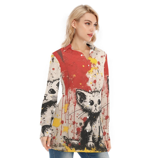 All-Over Print Women's Long Shirt