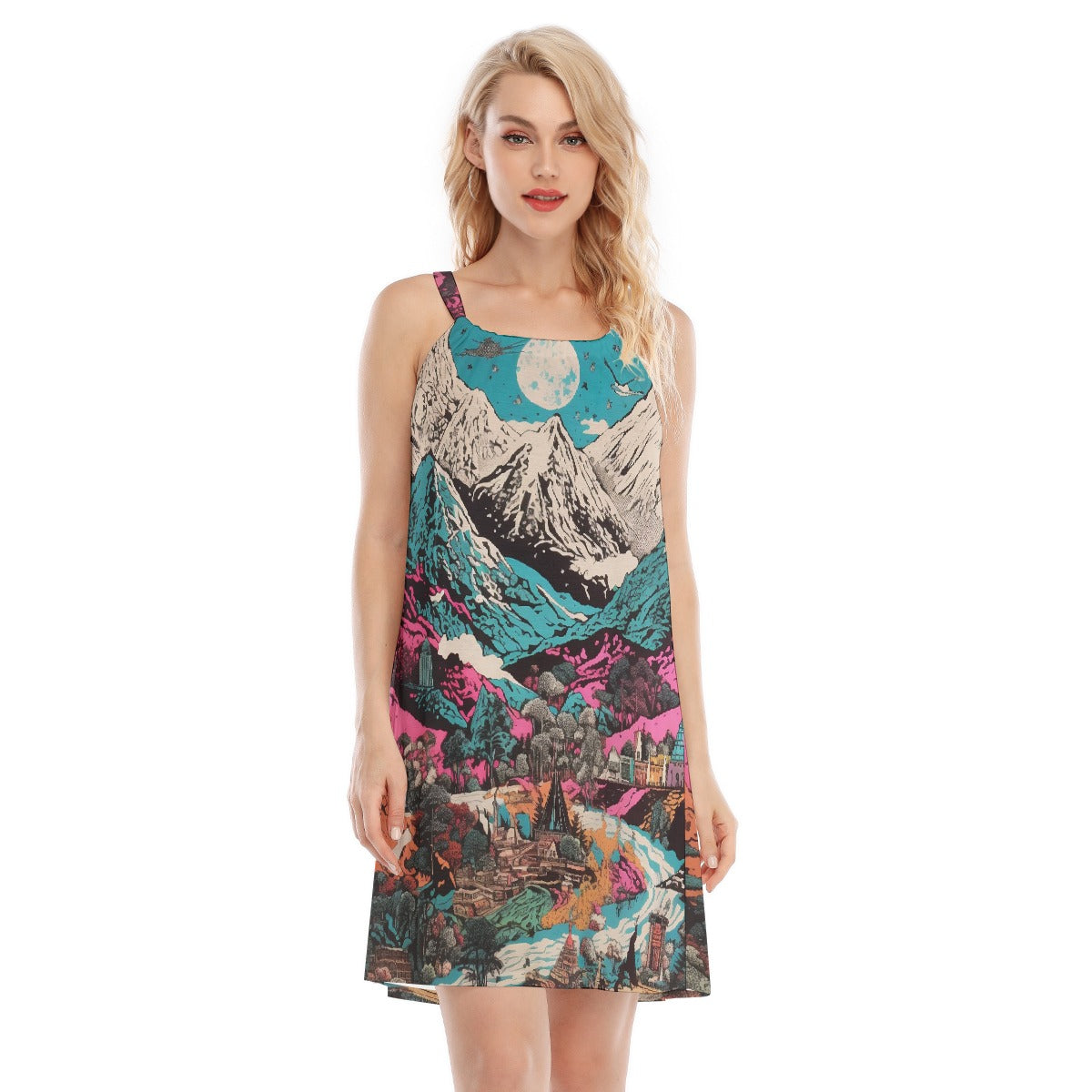 All-Over Print Women's O-neck Cami Dress