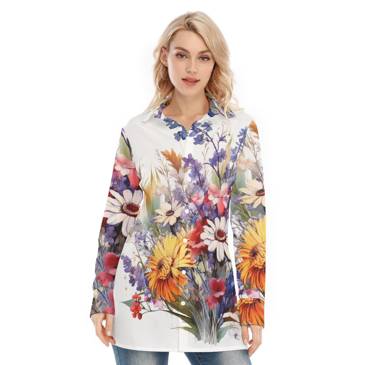 All-Over Print Women's Long Shirt