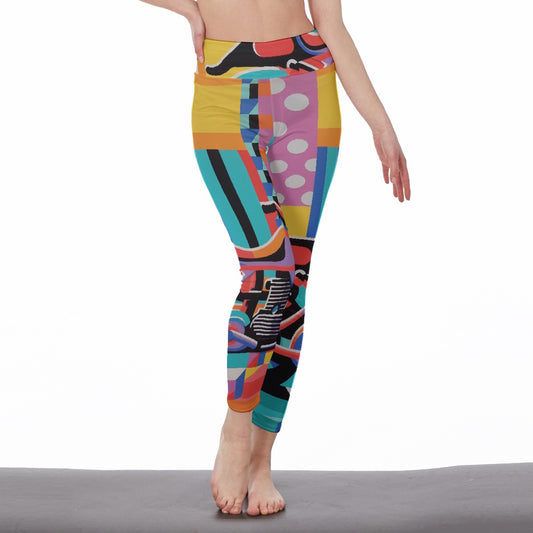 All-Over Print Women's High Waist Leggings | Side Stitch Closure