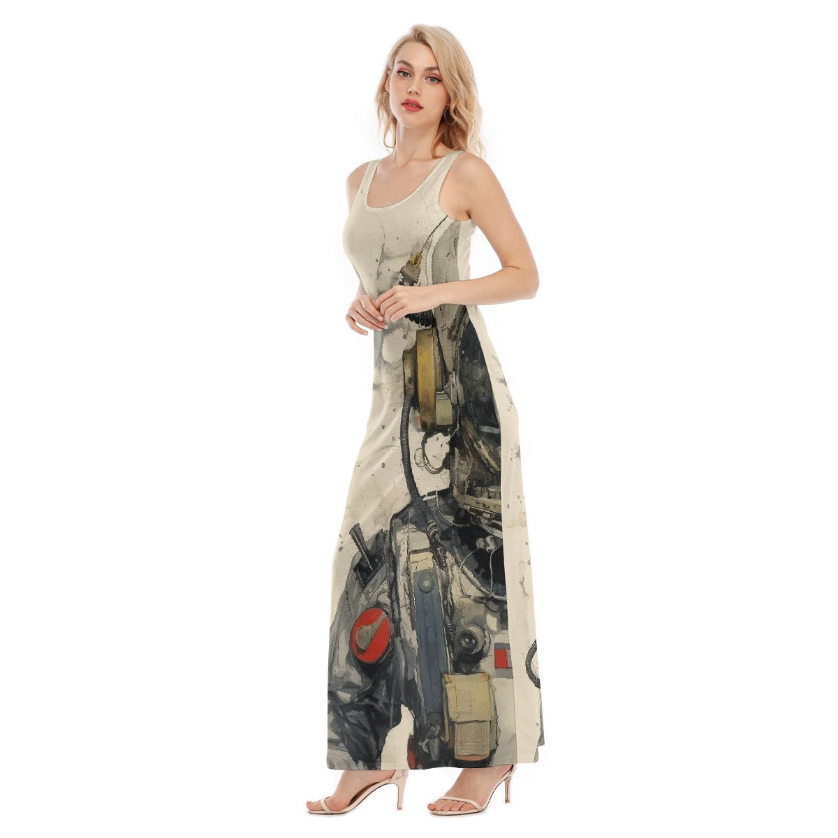 All-Over Print Women's Vest Dress | Length To Ankle