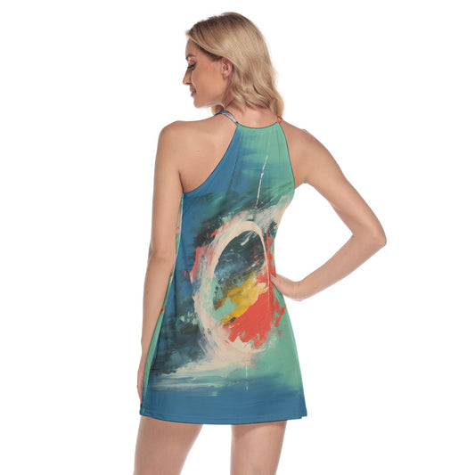 All-Over Print Women's Round Neck Above Knee Dress