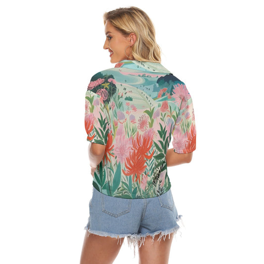 All-Over Print Women's V-neck Shirts