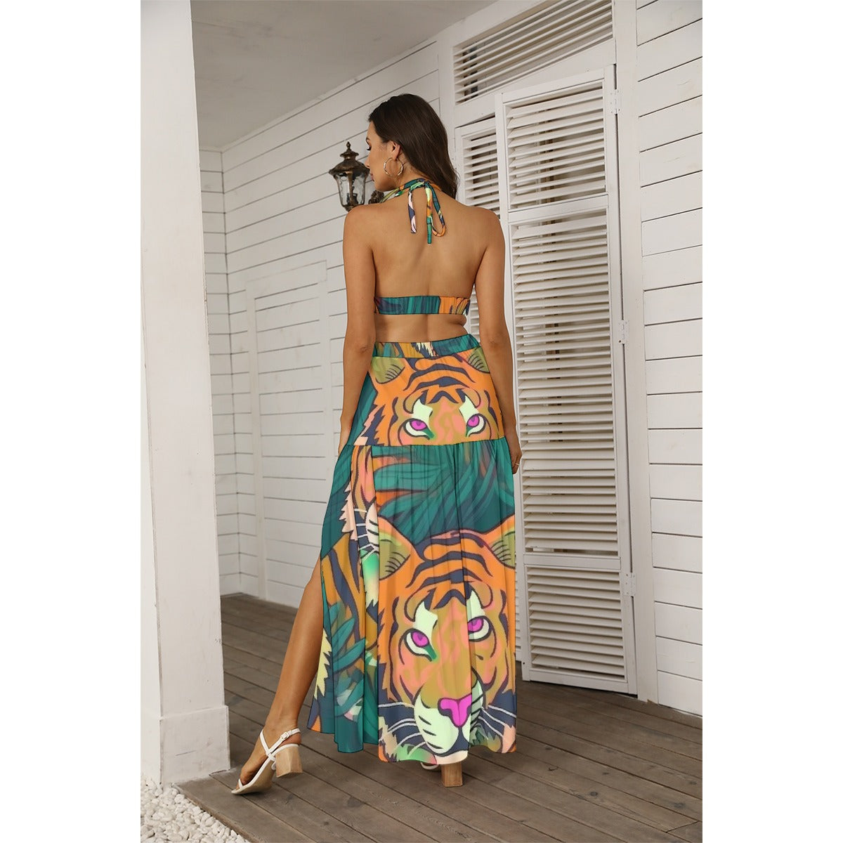 All-Over Print Women's Tie Back Wrap Dress