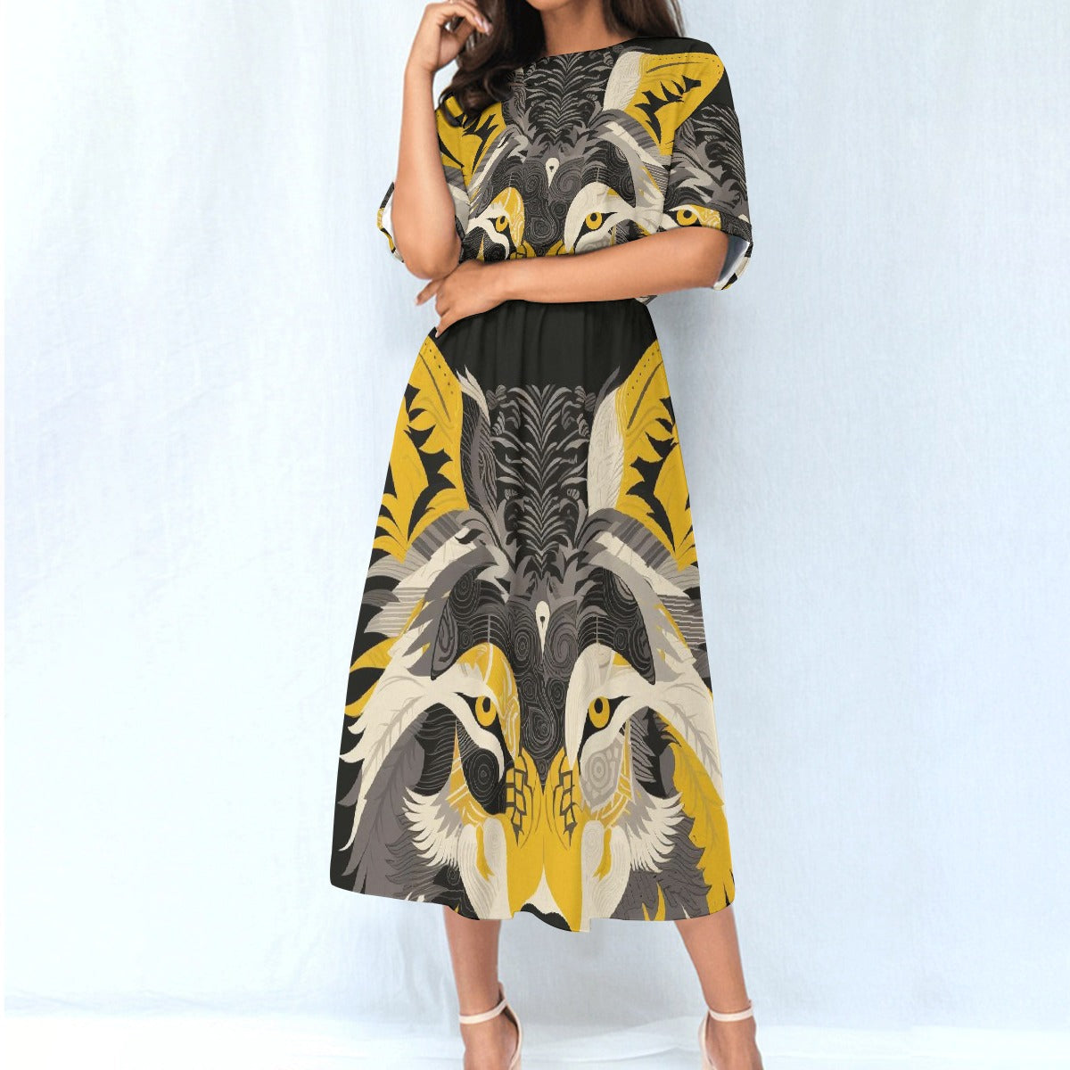 All-Over Print Women's Elastic Waist Dress