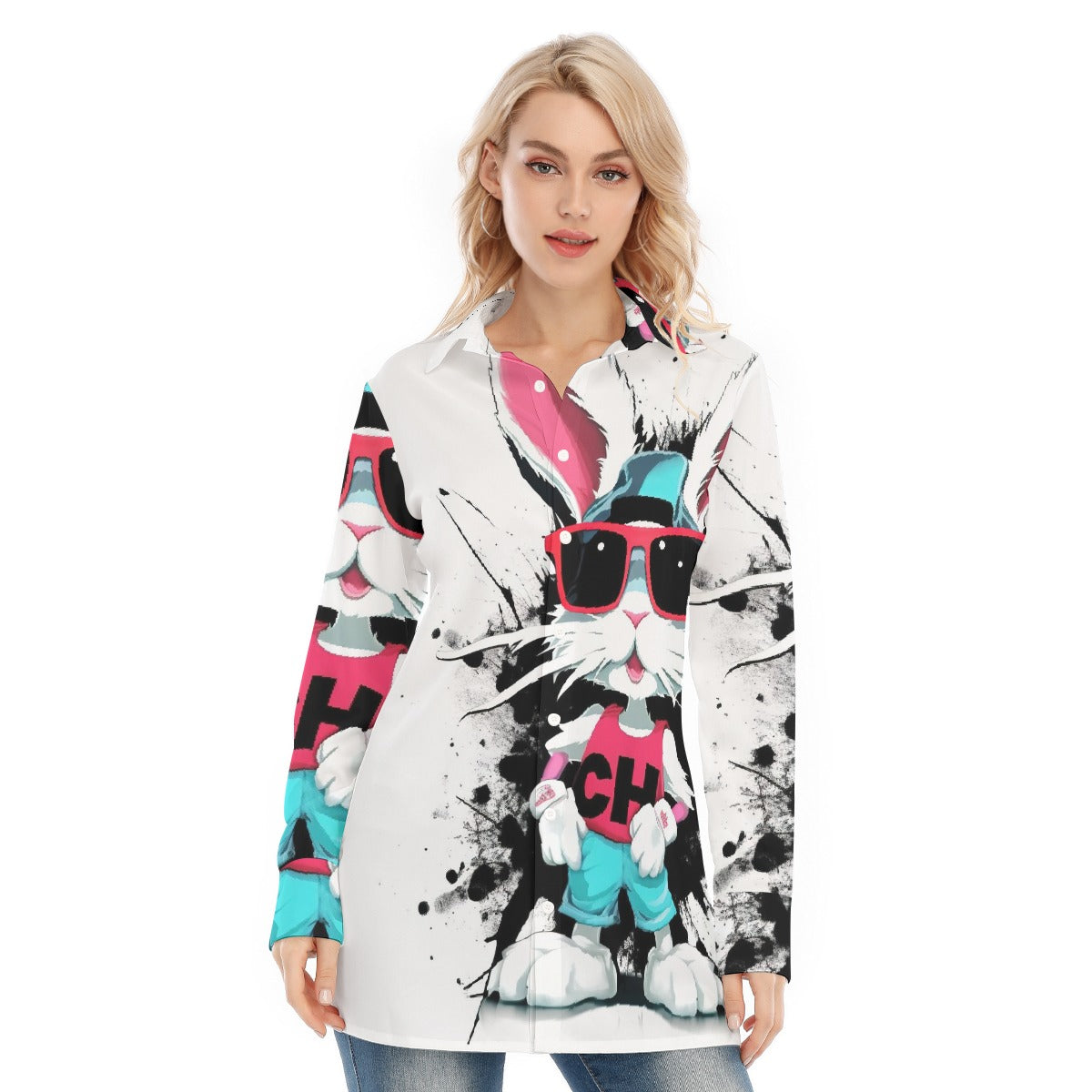 All-Over Print Women's Long Shirt