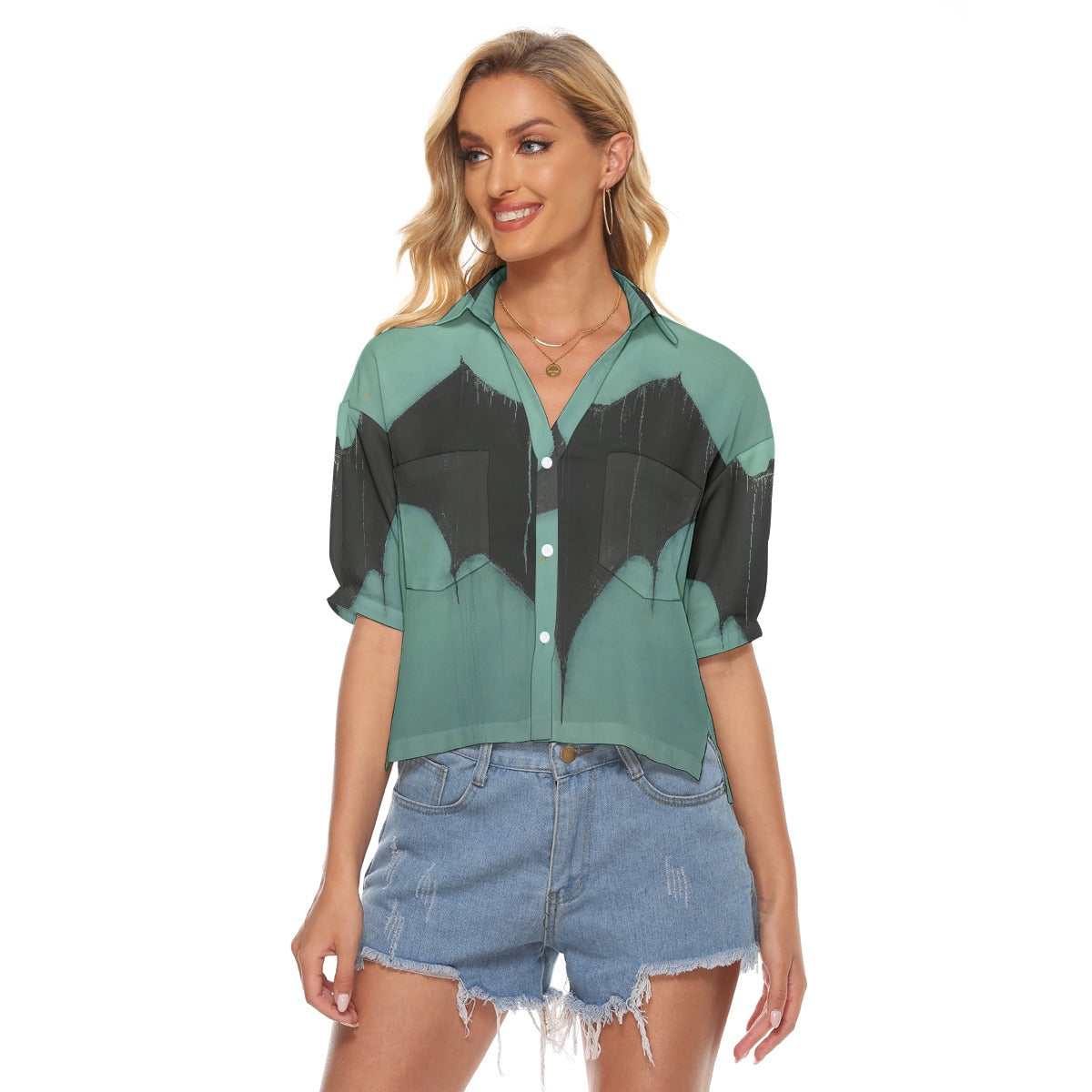 All-Over Print Women's V-neck Shirts