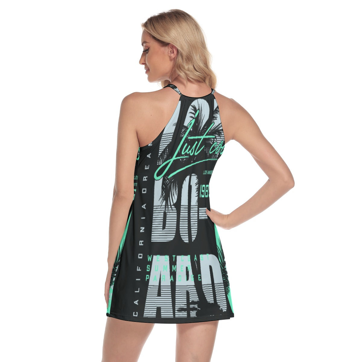 All-Over Print Women's Round Neck Above Knee Dress