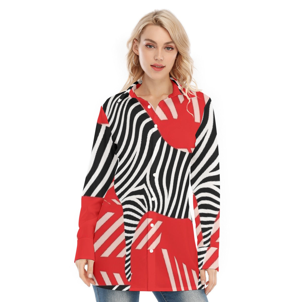 All-Over Print Women's Long Shirt