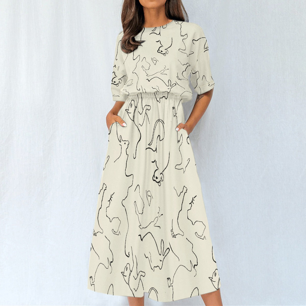 All-Over Print Women's Elastic Waist Dress