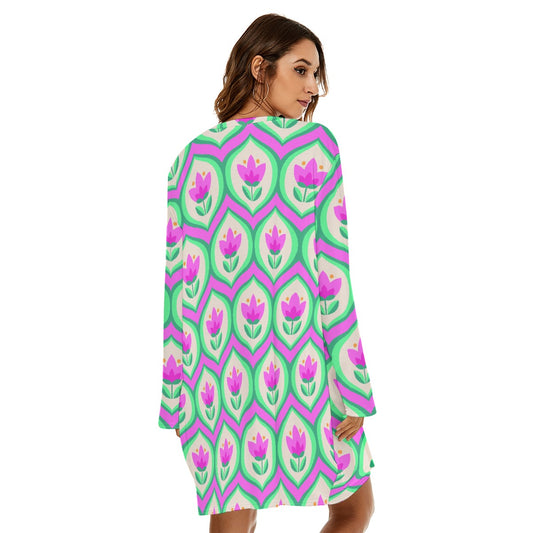 All-Over Print  Women's Loose Crew Neck Dress