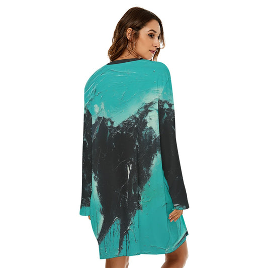 All-Over Print  Women's Loose Crew Neck Dress