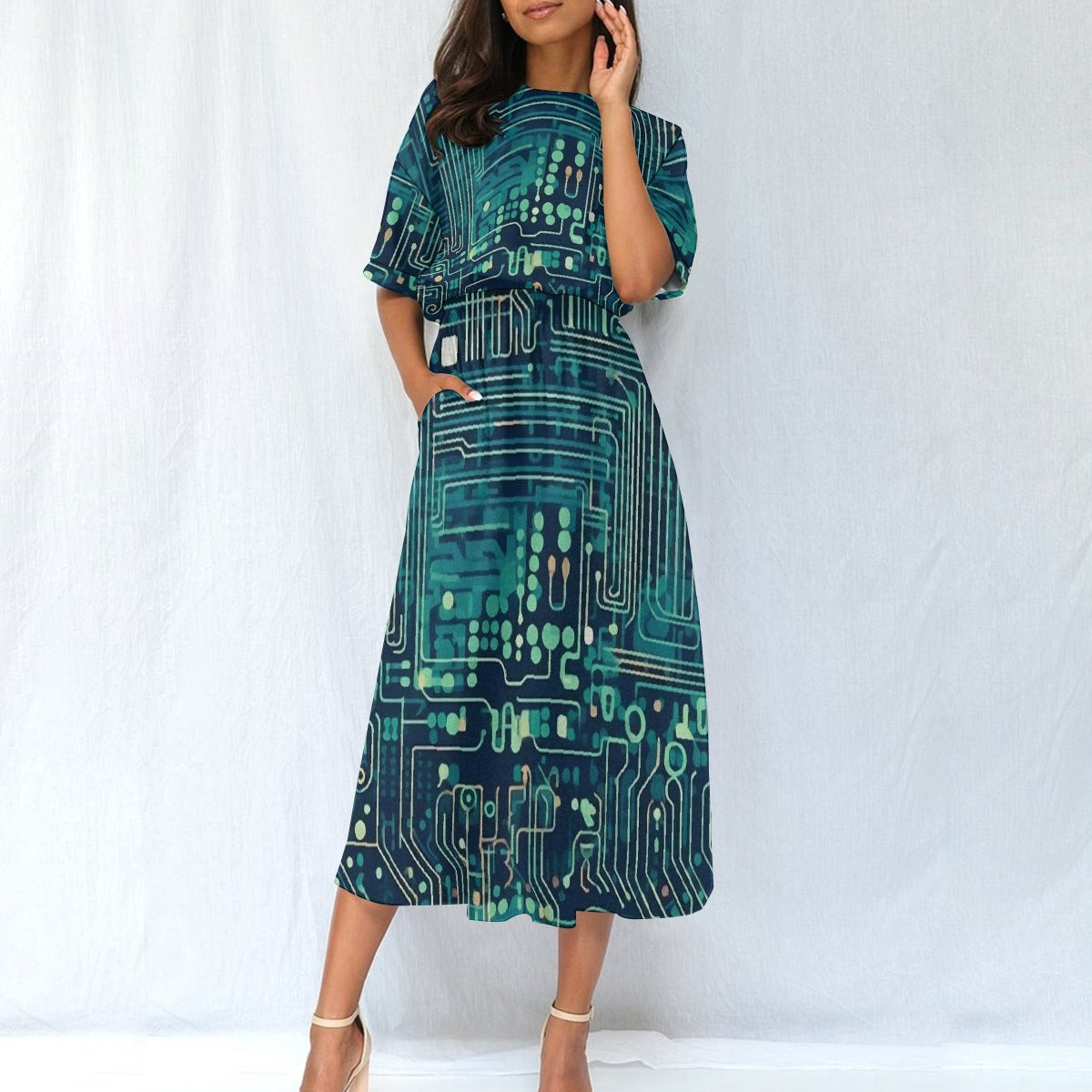 All-Over Print Women's Elastic Waist Dress