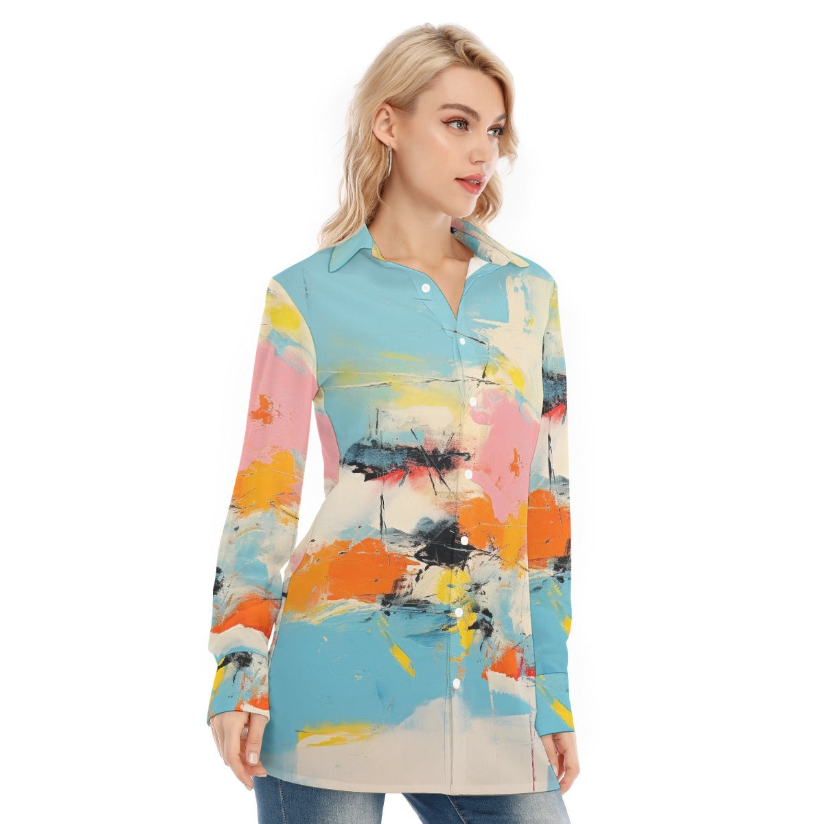 All-Over Print Women's Long Shirt