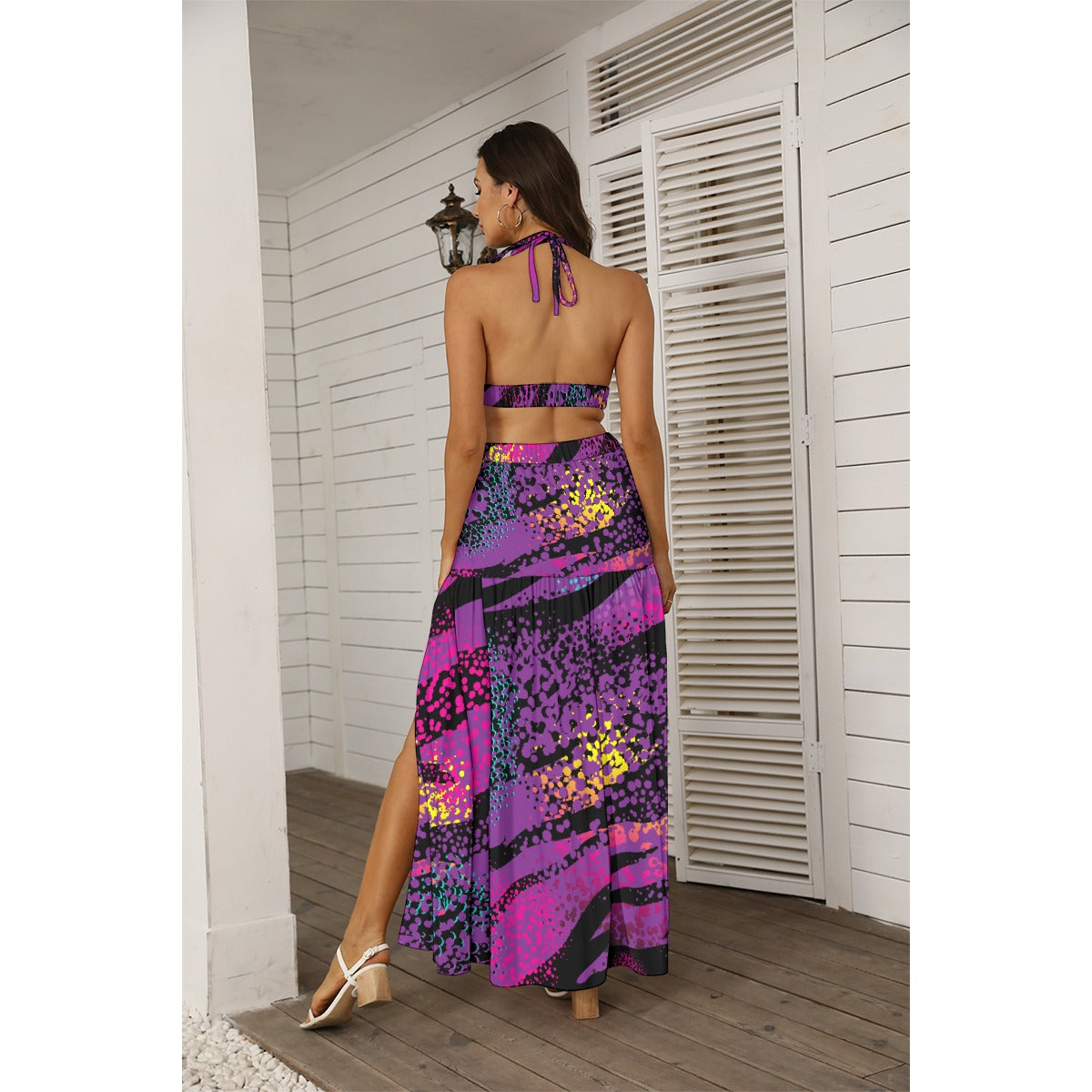 All-Over Print Women's Tie Back Wrap Dress